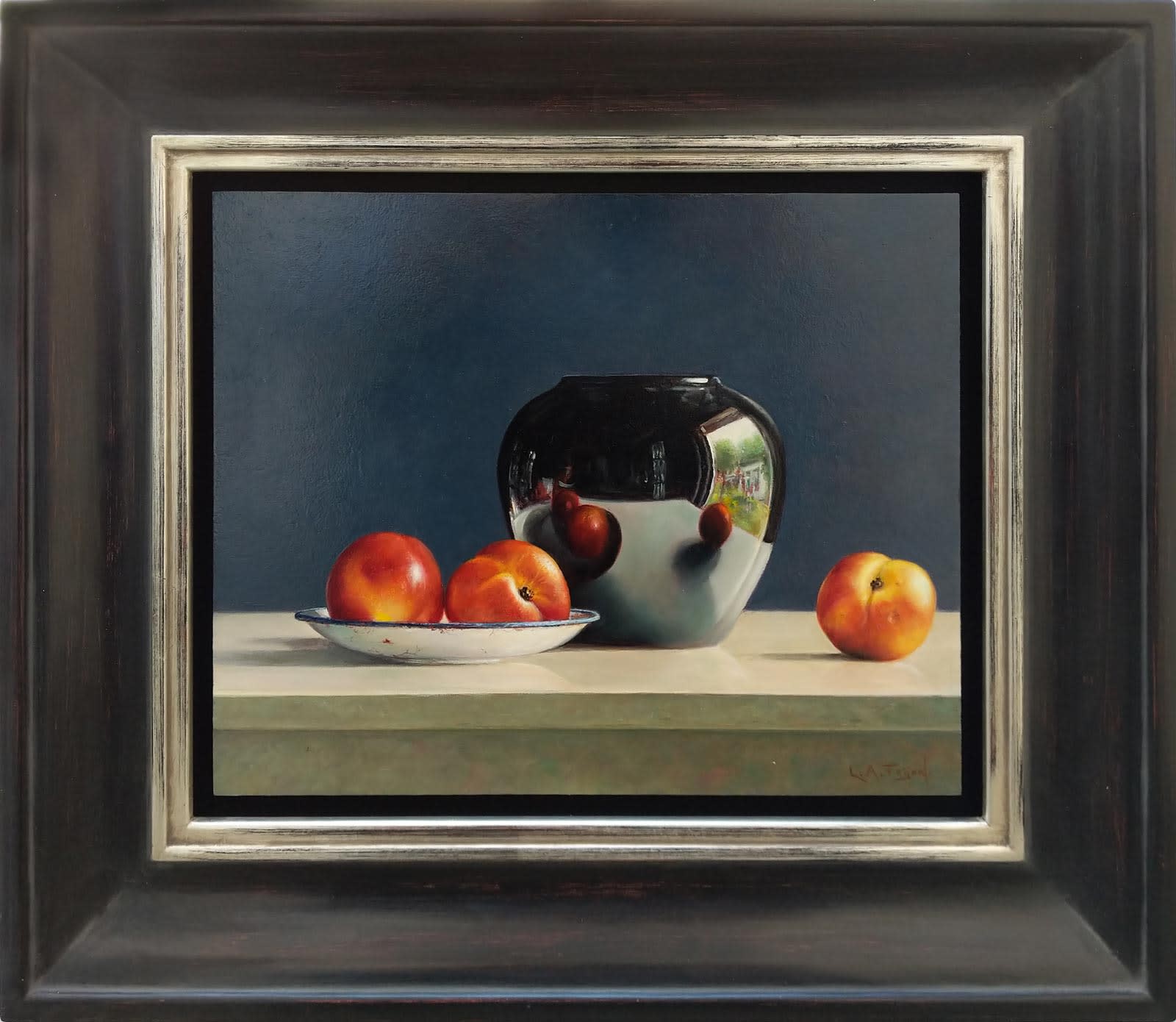 Black Pot With Peaches