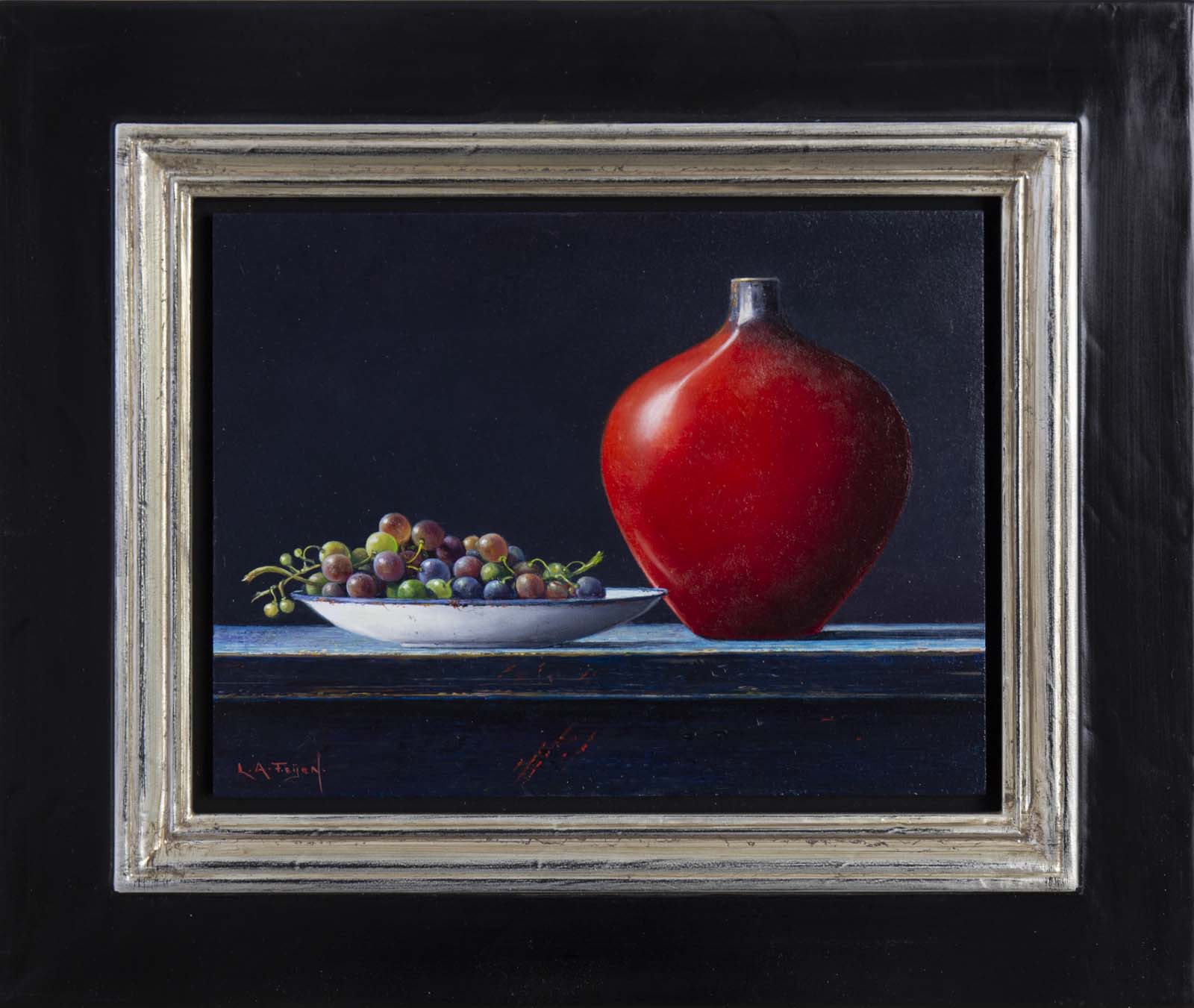 Grapes With Red Pot Still Life