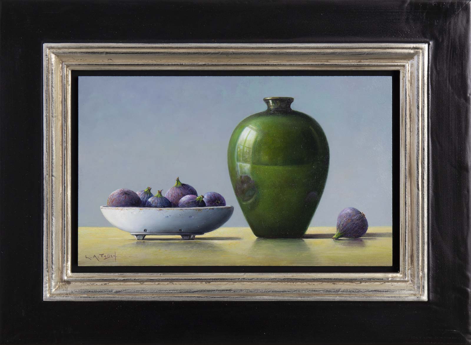 Figs With Green Pot Still Life