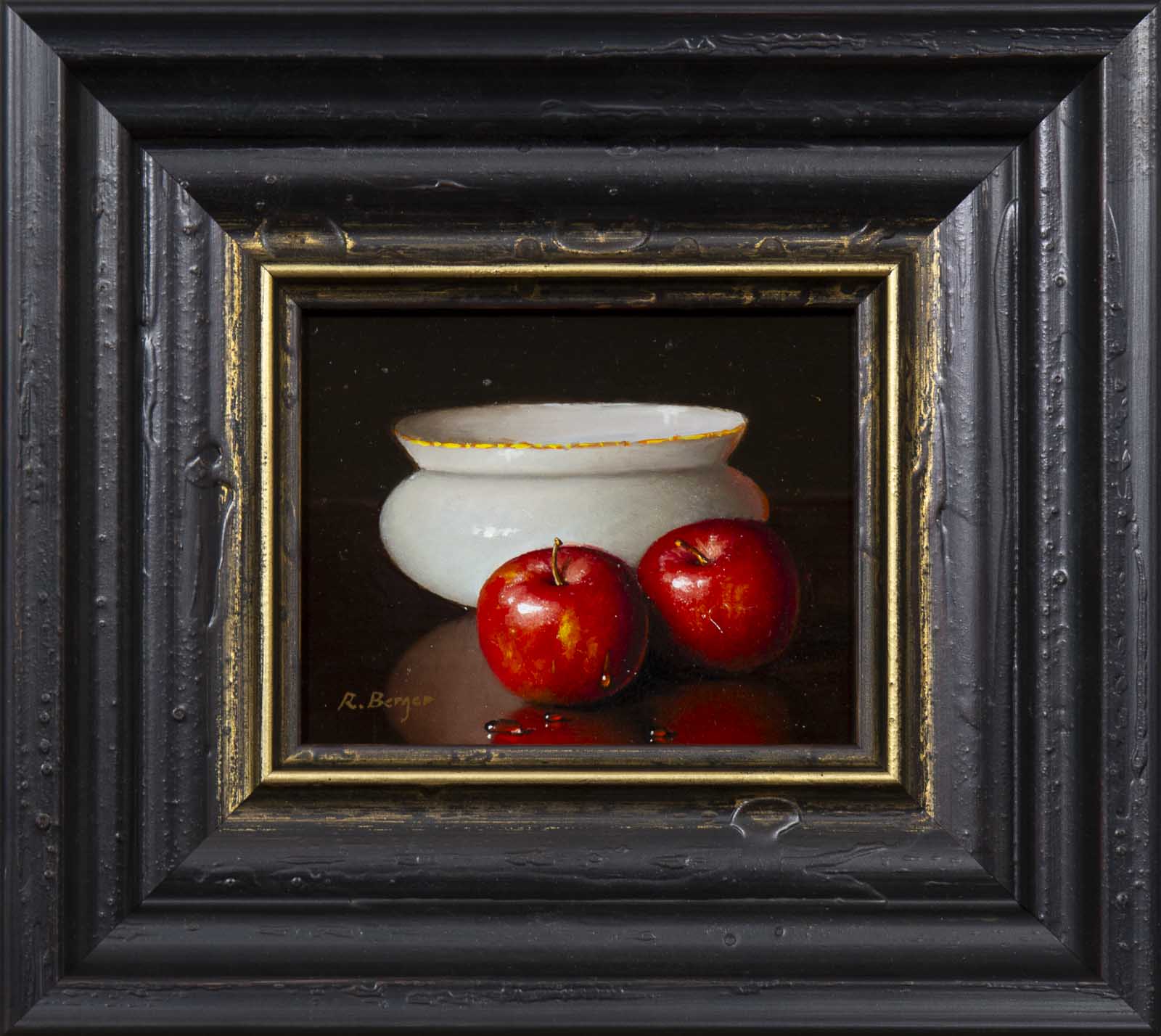 Two Red Apples & Bowl