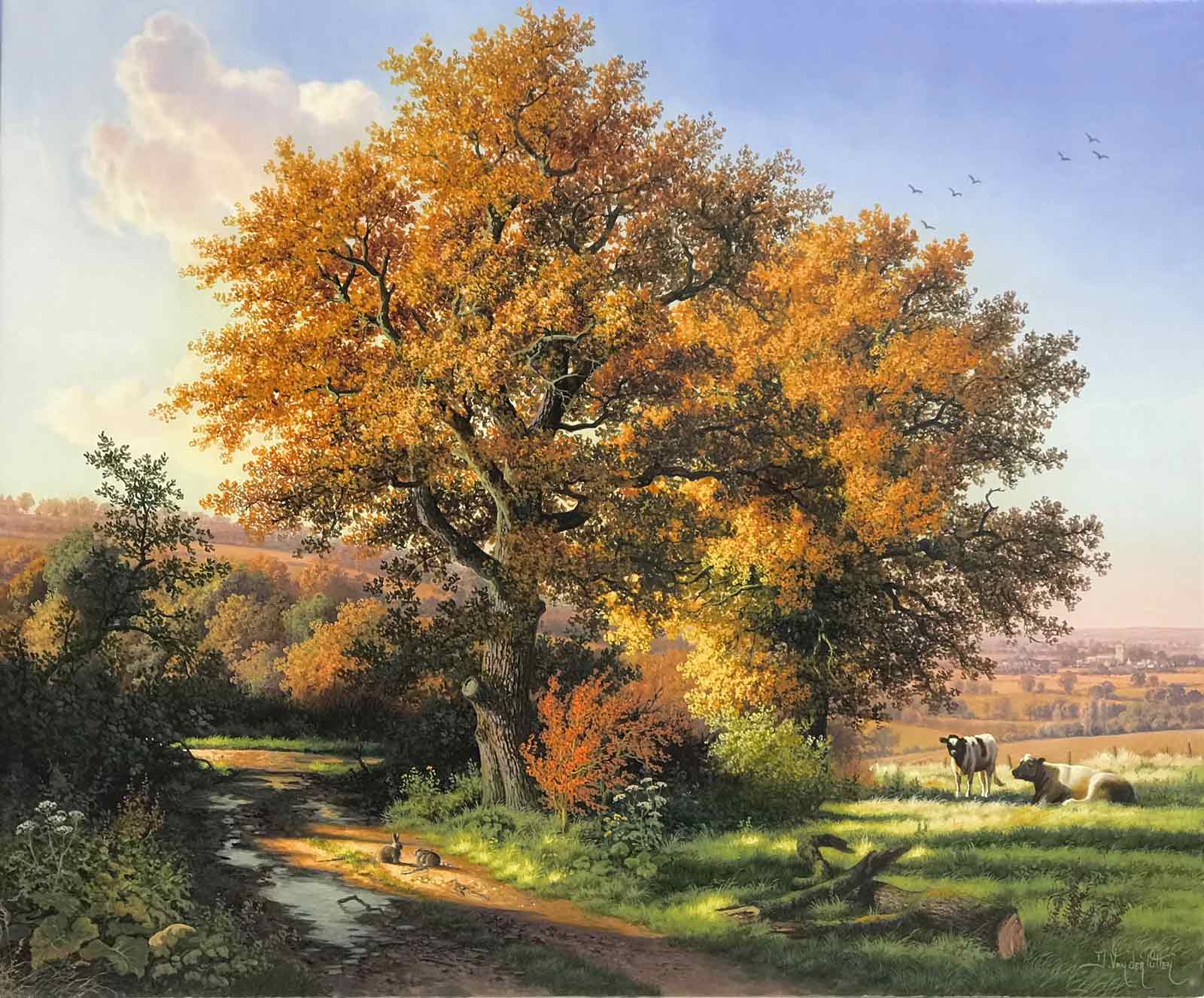 Autumn Country Lane, Near Everdon