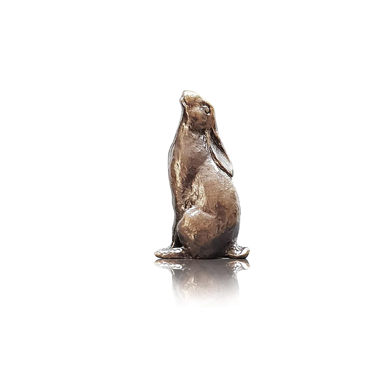 Miniature Bronze Hare Moon Gazing (2080)