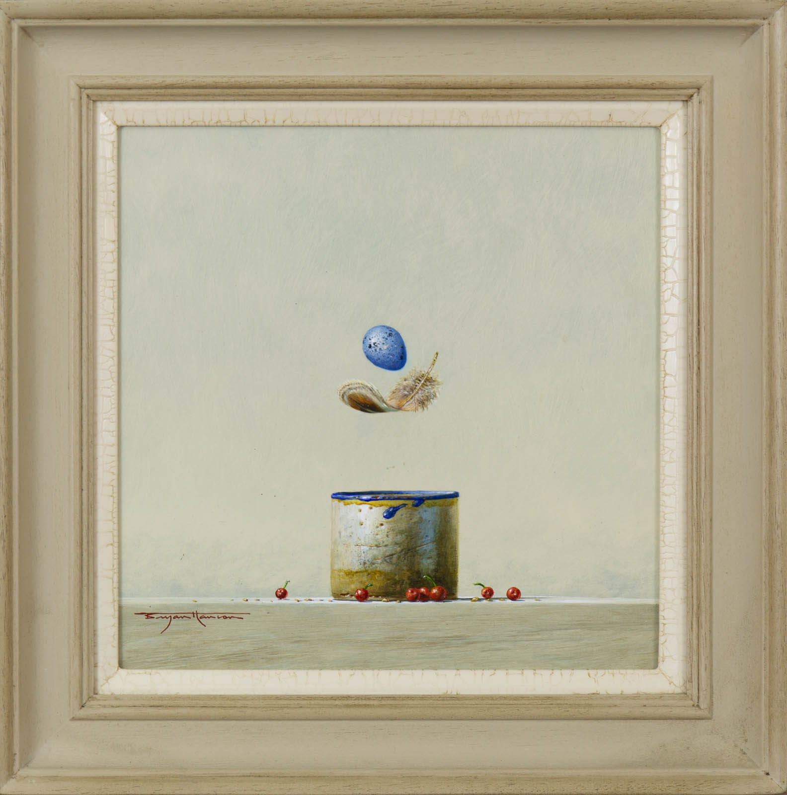 Song Thrush Egg & Pheasant Feather